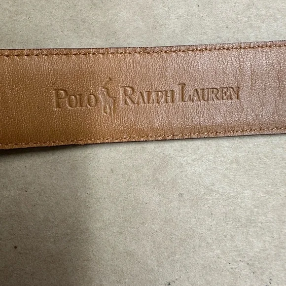 Ralph Lauren Textured Brown Belt with Silver Buckle - Picture 2 of 5